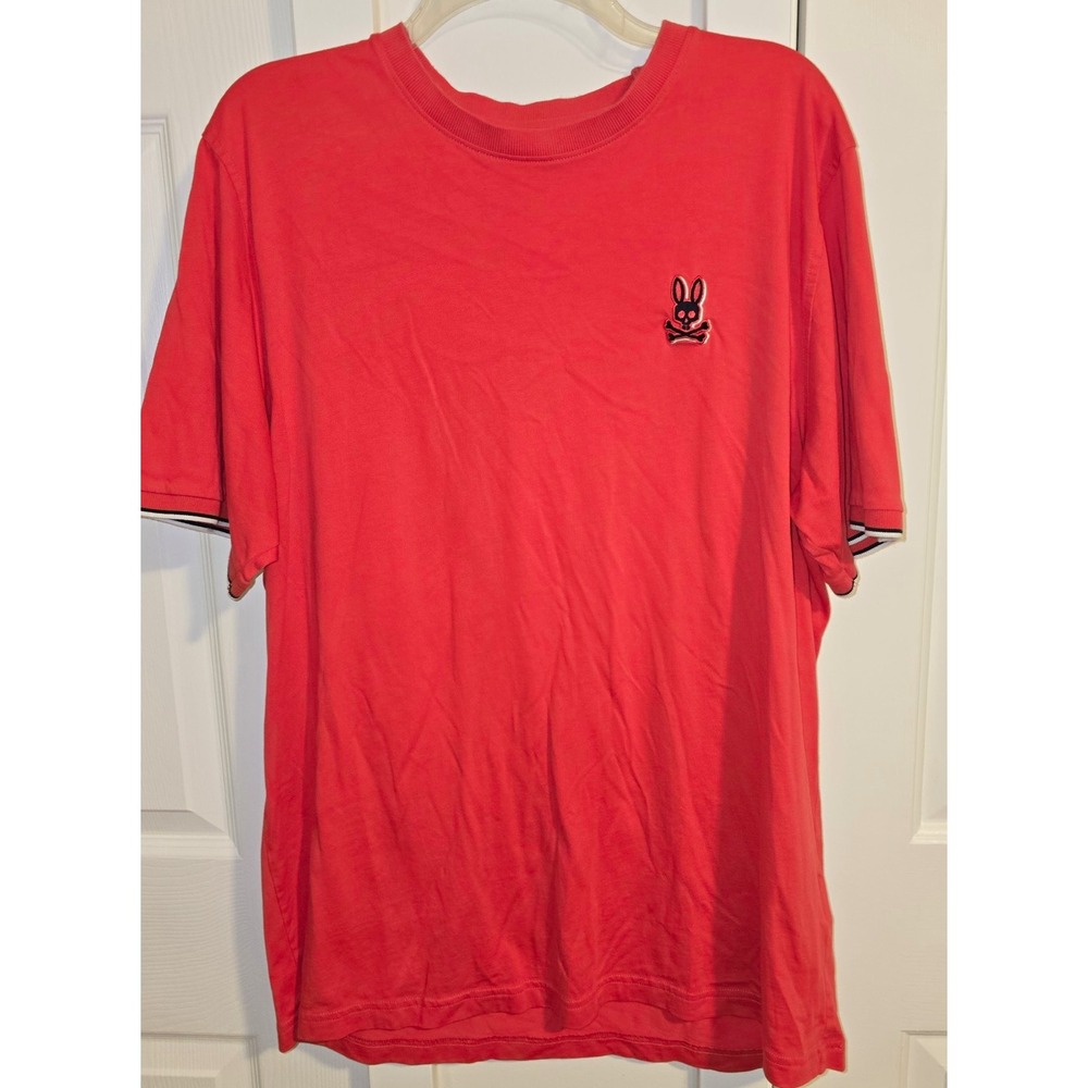 Psycho Bunny Mens Size 8 Red Pima Cotton Crew Neck Short Sleeve T-Shirt